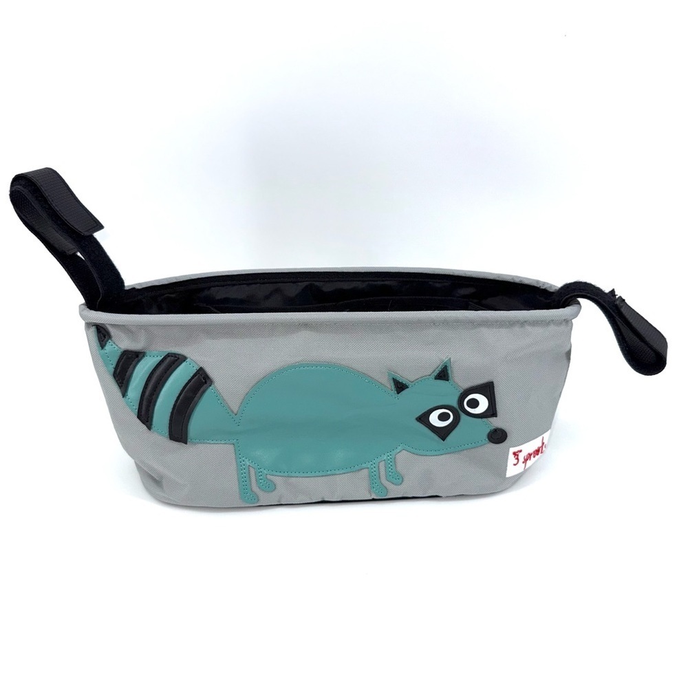 3 Sprouts Gray and Green Raccoon Stroller Organizer